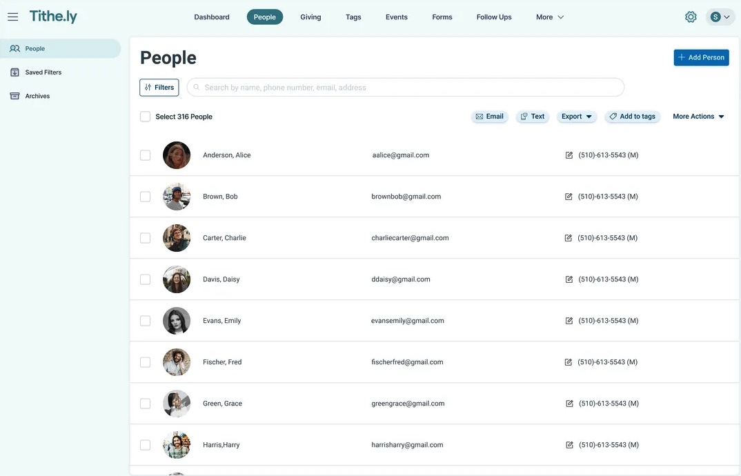Breeze ChMS product screenshot